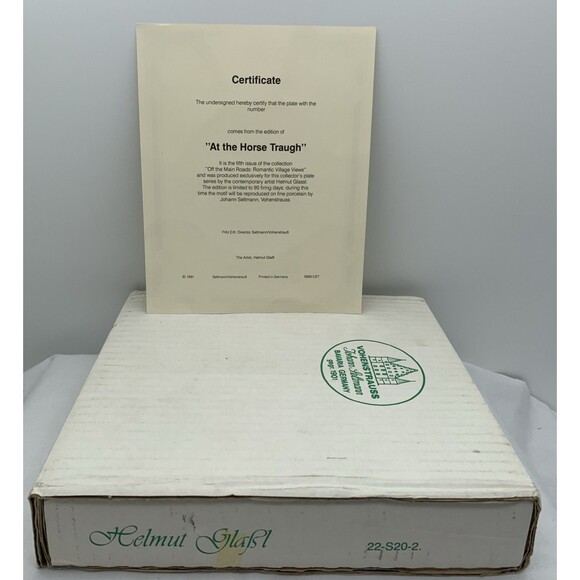 At The Horse Trough Collector Plate COA & Box 1991 Helmut Glossl Artist Germany - Picture 12 of 12